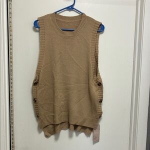 SHEIN Tan Knit Sweater Vest